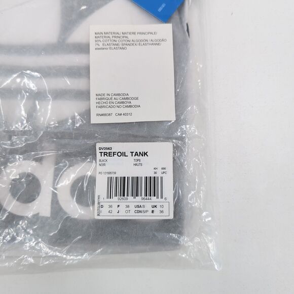 Adidas Women L Originals Trefoil Cropped Tank Top Black Halter DV2562 NEW - Picture 7 of 8